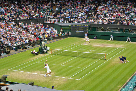 Wimbledon 2012 men's semi final, Roger Federer versus Novak Djokovic Wimbledon 2012 men's semi final, Roger Federer versus Novak Djokovic