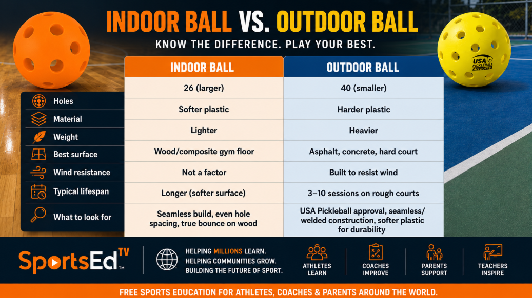 pickleball indoor vs outdoor