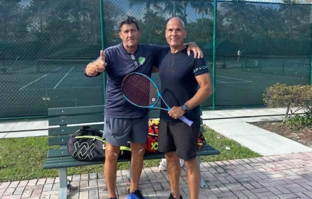2 adult tennis players