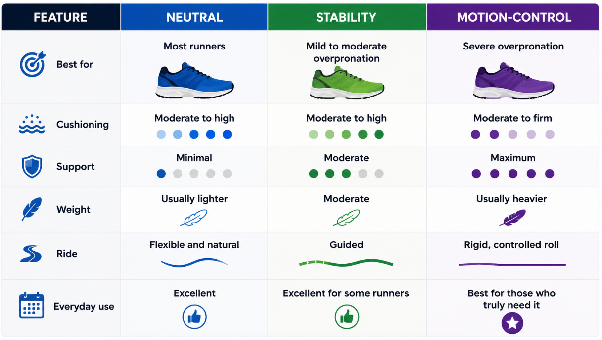 Shoe stability chart