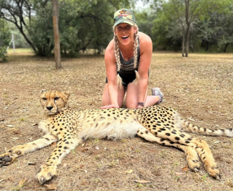 Nicole with a cheetah Nicole with a cheetah