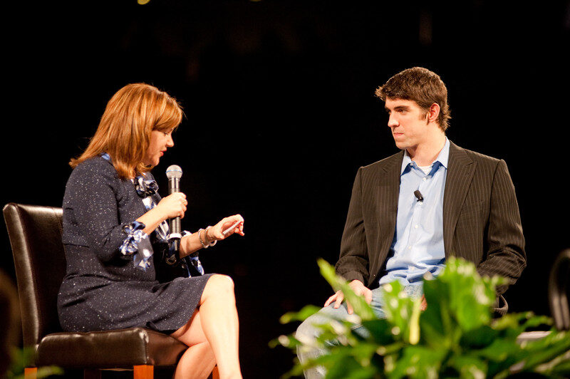 Tamara Lowe interviews Michael Phelps at a Get Motivated Seminar Tamara Lowe interviews Michael Phelps at a Get Motivated Seminar